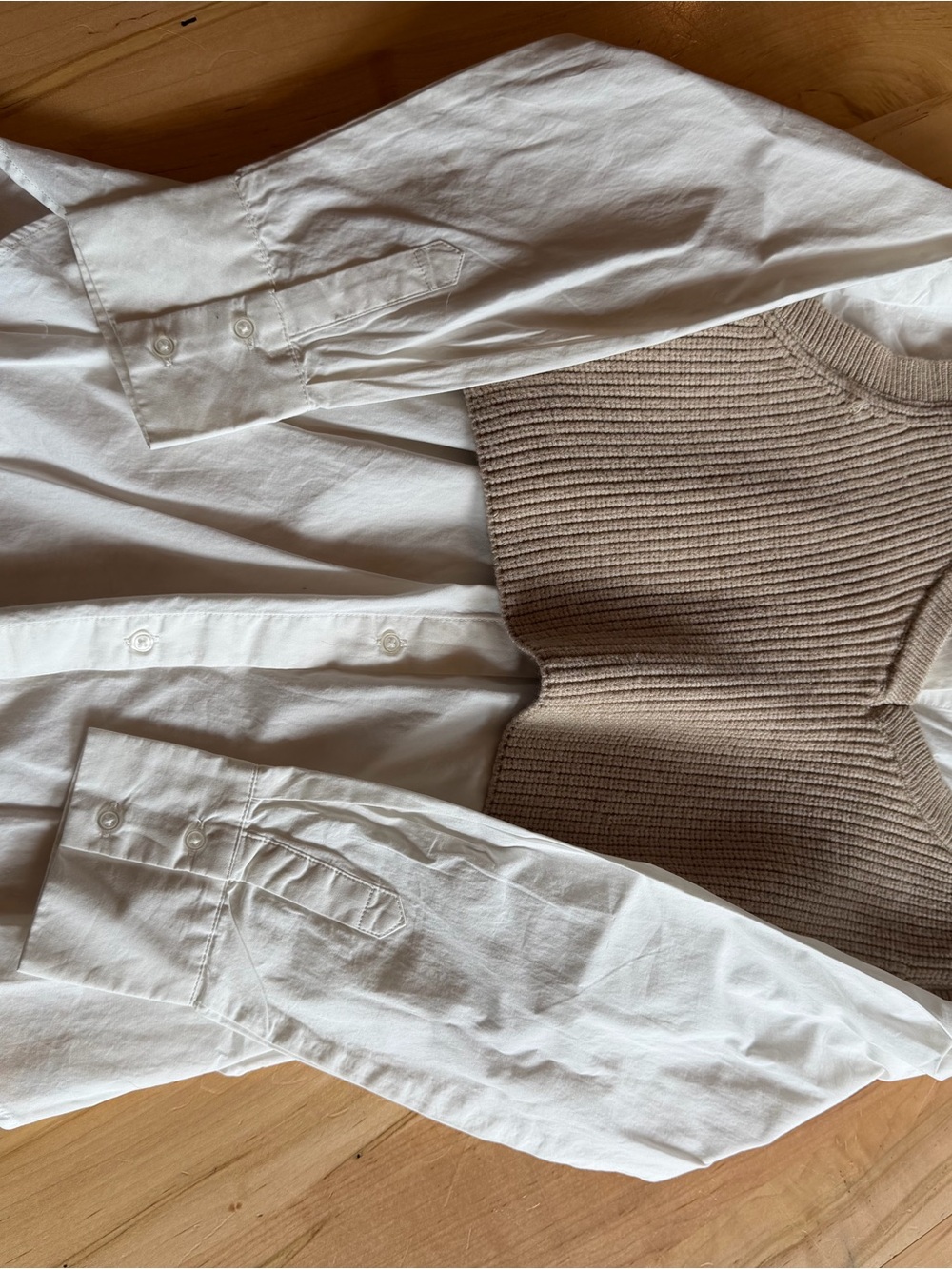 Zara Beige Ribbed Knit Sweater Vest